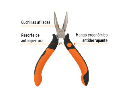 Mini pinza de punta y corte 5" mango Comfort Grip, Truper