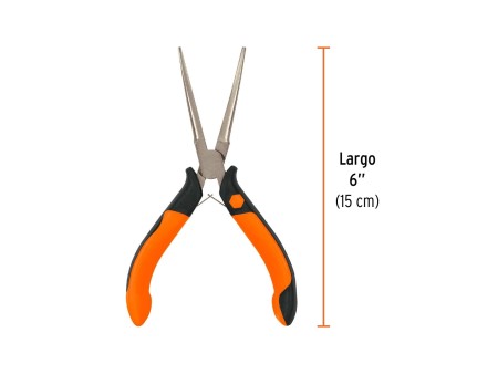 Mini pinza de punta de aguja 6" mango Comfort Grip, Truper