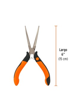 Mini pinza de punta de aguja 6" mango Comfort Grip, Truper