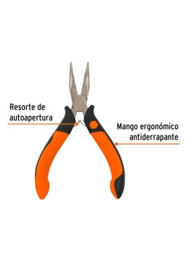 Mini pinza de punta curva 5" mango Comfort Grip, Truper