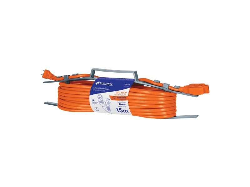 Extensión eléctrica de uso rudo 15 m 2x16 AWG, Volteck