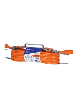 Extensión eléctrica de uso rudo 15 m 2x16 AWG, Volteck