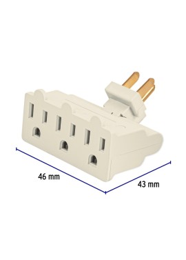 Multicontacto triple aterrizado, tipo bisagra, Volteck