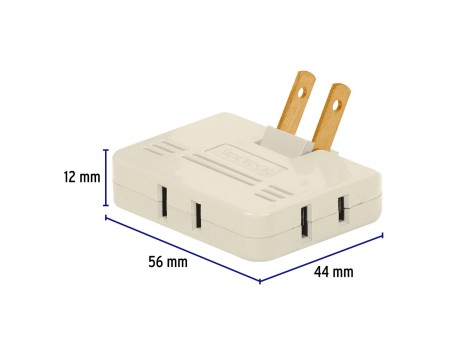 Multicontacto triple,tipo bisagra,entradas laterales,Volteck