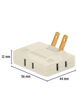 Multicontacto triple,tipo bisagra,entradas laterales,Volteck