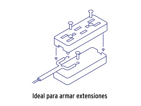 Multicontacto triple para extensión, 2 polos + tierra