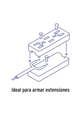 Multicontacto triple para extensión, 2 polos + tierra