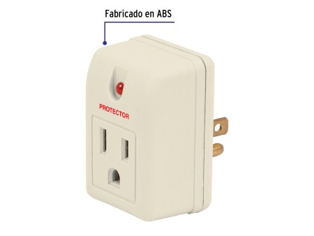 Adaptador con supresor de picos 270 joules, Volteck