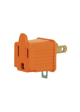 Adaptador 3 a 2, naranja, a granel, Volteck