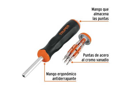 Desarmador de joyero multi puntas 12 en 1, Truper