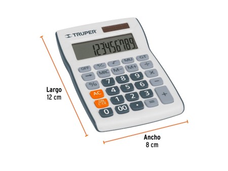 Calculadora de bolsillo, Truper 12cm