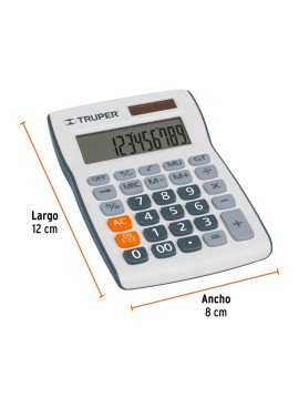 Calculadora de bolsillo, Truper 12cm