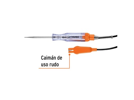 Probador de circuitos de corriente directa 20 cm, c/caimán