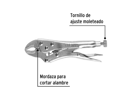 Pinza de presión 5" mordaza curva, Pretul