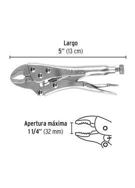Pinza de presión 5" mordaza curva, Pretul