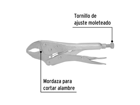 Pinza de presión 7" mordaza curva, Pretul