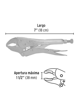 Pinza de presión 7" mordaza curva, Pretul
