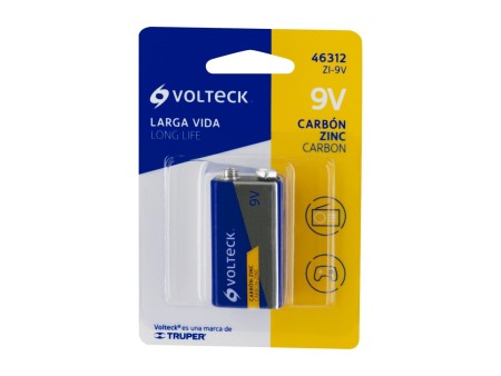 Pila zinc-carbón 9 V en blíster, Volteck