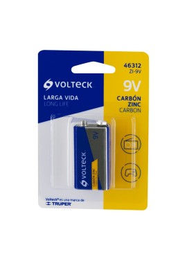 Pila zinc-carbón 9 V en blíster, Volteck