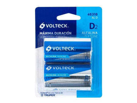 Blíster con 2 pilas alcalinas tamaño D, Volteck