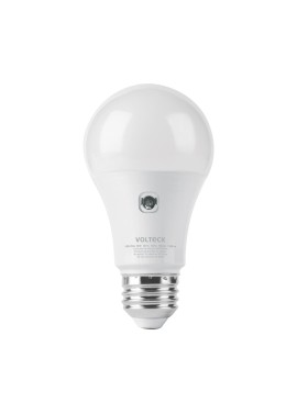 Lámpara LED tipo bulbo A19 10 W con sensor de luz, Volteck