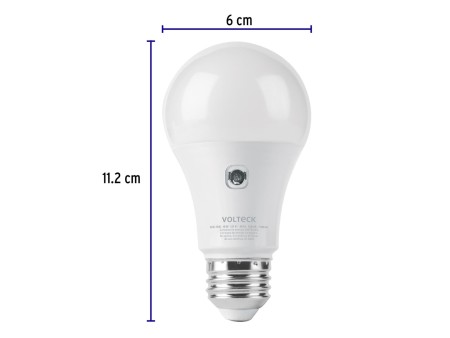 Lámpara LED tipo bulbo A19 10 W con sensor de luz, Volteck