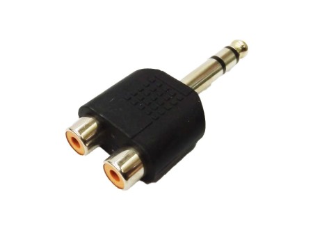 Adaptador Plug 6.3 Stereo a 2 Jack RCA AD-270