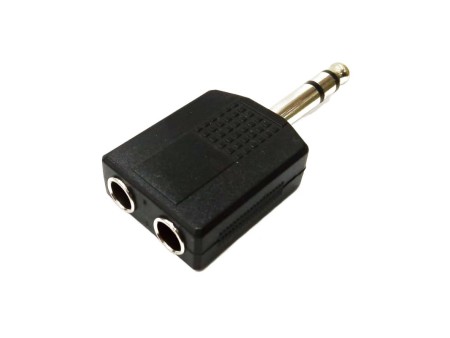 Adaptador 2 Jack 6.3 a Plug 6.3 Stereo AD-135