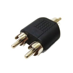 Adaptador 2 Plug RCA a 1...